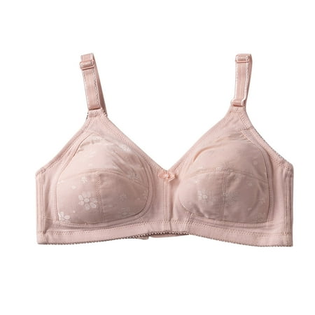 Virmaxy Women s Solid Color Daily Bra Wireless Sexy Without Trace Backless Bra Gathering Anti-Sagging Lingerie Compression Easy Fit Comfort No Underwire Bra Pink-11 XL