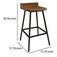 thumbnail image 5 of Curved Wooden Seat Counter Stool with Tubular Legs, Set of 2, Brown and Black- Saltoro Sherpi, 5 of 5