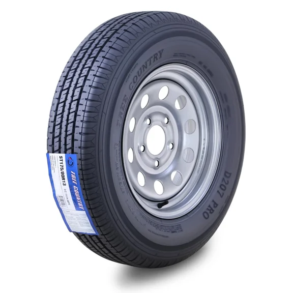 Free Country Trailer Tire Wheel Assembly ST175/80R13 8-Ply D 97M 5 Lug on 4.5" PCD Silver Mod Rim