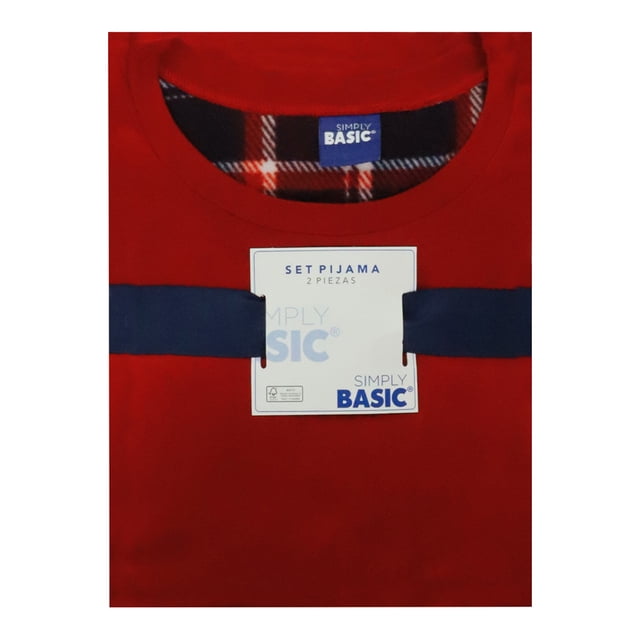 Pijama Simply Basic para Hombre, Manga Larga Multicolor Talla G, 2 Piezas