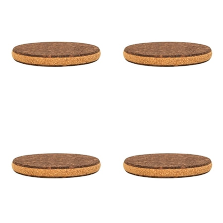 Wooden Drink Coasters Set of 4 Stackable Thin Cup Coaster for Table 0.39 Inch Absorbent Cork Coaster for Tabletop Protection Rustic Coffee Coaster for Home Decor and Kitchen Use