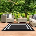 thumbnail image 4 of Playa Rug Paris Lightweight Reversible Recycled Plastic Outdoor Floor Mat/Rug Black&White 5'x7' 5' x 8', 4 of 5