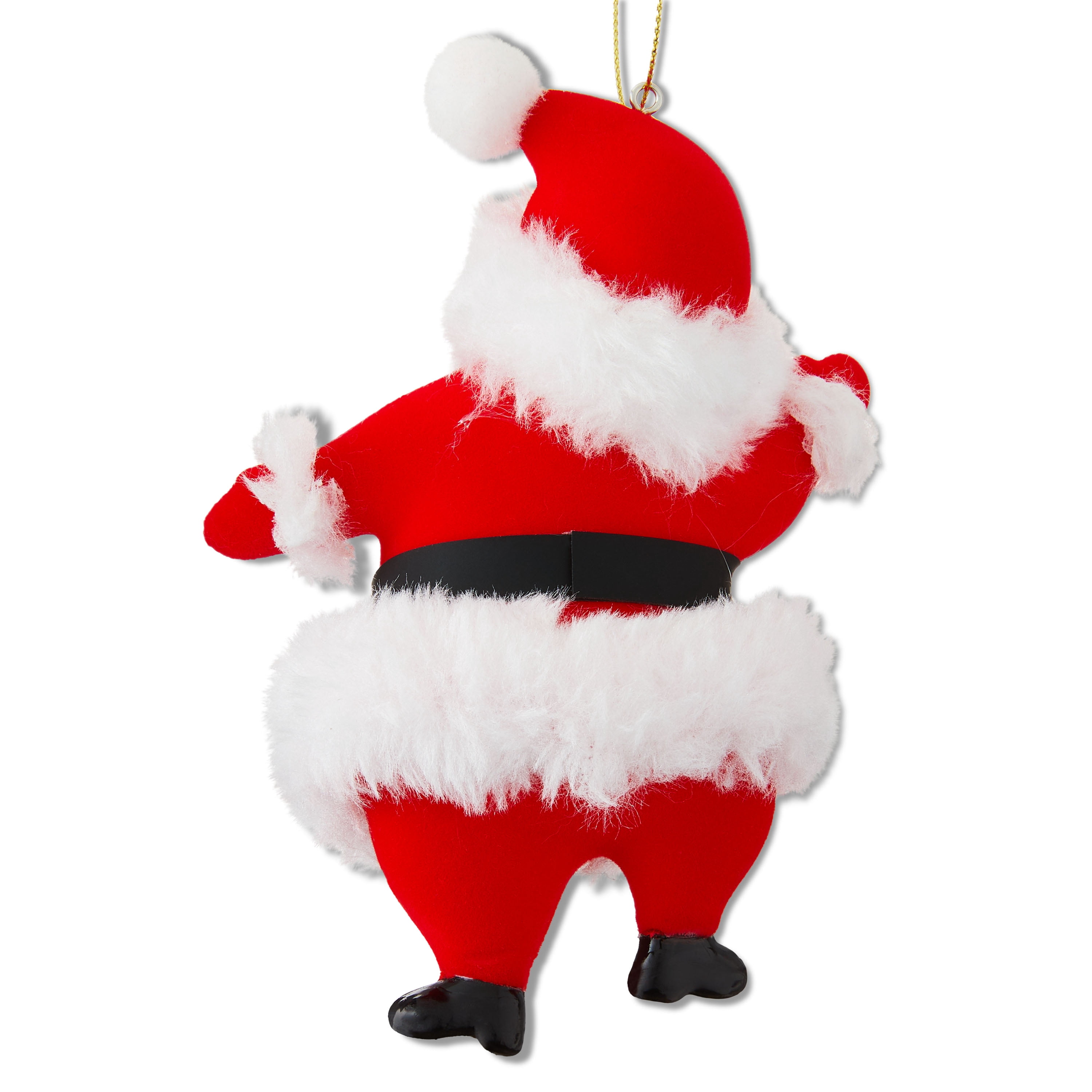 Mr. Christmas 5-inch Flocked Dancing Santa Ornament, Red