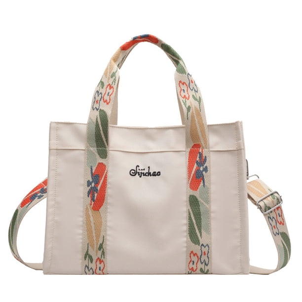 Bolso de lona para mujer de gran capacidad, resistente al agua, bolso mensajero para trabajo y viajes con bolsa con cremallera