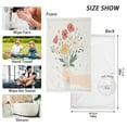 thumbnail image 6 of Yayeee 2 Pack Hand Towels for Bathroom 100% Cotton 16" x 28" Soft Absorbent Kitchen Towel, Gray Cute Flower, 6 of 7