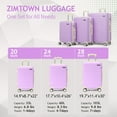 thumbnail image 2 of Zimtown 3 Piece Luggage Set, Carry on Suitcase Sets Hardside Lightweight Spinner with TSA Lock, Purple, 2 of 16