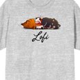 thumbnail image 2 of LOFI Girl Napping Cat Cow & Dog Crew Neck Short Sleeve Athletic Heather Men's T-shirt-XXL, 2 of 2