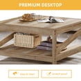 thumbnail image 2 of Table Basse Carrée avec Rangement, Table Centrale de Ferme pour Salon, Chêne, 2 of 6