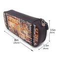 thumbnail image 3 of Picia Hand Drawn Vintage Coffee Pattern Large Capacity PU Leather Pencil Case Organizer Pen Marker Holder Double Zipper Storage Bag Big Pencil Pouch for College Office, 3 of 6