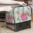 thumbnail image 2 of Toaster Covers 2 Slice, Vintage Wood with Floral Waterproof Bread Machine Cover Fits for Standard 2 Slice Toasters, Home Decor Toaster Protection with Hanging Rope, 2 of 7