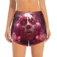 thumbnail image 2 of Salouo Surreal Pink Headphones Print Women's 2 in 1 Running Shorts Double-Layer Shorts Athletic Workout Gym Yoga Shorts Running Shorts for Women-X-Large, 2 of 7