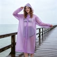 thumbnail image 4 of Reusable Thickened Adult Rain Poncho Hooded Full Body Raincoat with Clear Visor for Outdoor Camping Travel, 4 of 9
