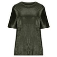 thumbnail image 6 of Plus Size Shirt for Women Sequin Shiny Tops Casual Short Sleeve Blouses Trendy Tshirt Outfit, 6 of 6