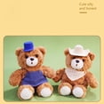 thumbnail image 5 of Teddy Bear Plush Toy Stuffed Animal with White Cowboy Hat and Orange Plaid Bandana for Adventure Themed Birthday Party Gift, 6 Inch, 5 of 9