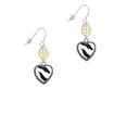 thumbnail image 2 of Delight Jewelry Silvertone Enamel Zebra Print Heart Goldtone Leaf French Earrings, 2 of 4