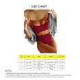 thumbnail image 2 of Conjunto de bikini con tirantes finos para mujer Traje de baño sin espalda de corte alto acanalado con cuello en U de dos piezas Rojo vino XL, 2 of 6