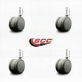 thumbnail image 2 of 2-3/8 Inch Gray Floor Safe Twin Wheel Casters 5/16 Threaded Stem Set of 4 SCC, 2 of 2