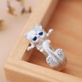 thumbnail image 1 of Fiudx Accesorio Ajustable para Gatos, Cómodo y Portátil, de Aleación de Aluminio, con Un Diseño Único de Grandes Ojos Azules, Un Complemento Elegante y Adorable, Ideal para Aventuras Diarias, Estilo, 1 of 2