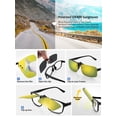thumbnail image 5 of TINHAO 2 Pairs Clip On Sunglasses Flip Up Day&Night Driving Glasses UV400 Anti Glare Over Prescription Glasses, 5 of 7