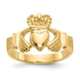 thumbnail image 1 of Real 14kt Yellow Gold Polished Claddagh Ring Size: 6; for Adults and Teens; for Women and Men, 1 of 5