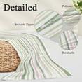 thumbnail image 3 of Green Pink Stripes Pillow Covers Queen, Gradient Geometric Smear Art Paint Soft Brushed Microfiber Breathable Throw Pillow Covers, Pillowcase with Zipper for Couch Sofa Bedroom Living Room 20"x30", 3 of 9