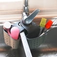thumbnail image 4 of Biezeib Sink Caddy Sponge Holder with Drain Hole Kitchen Faucet Hanging Bag Double Decker Basket, 4 of 6