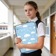 thumbnail image 6 of Haosy Accordion File Organizer Zipper Binder 500 Sheet 6-Tab Expanding File Folder Multi-Pocket 1.2 Inch 3 Ring White Raindrops and Clouds, 6 of 7