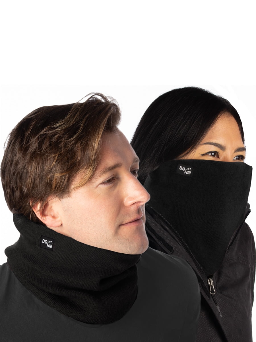 3 Pieces Drawstring Neck Warmer Gaiter Adjustable Fleece Neck Warmer Thick Soft Ski Tube Scarf for Men Women 