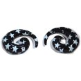 thumbnail image 1 of Black Spiral With Stars 1/2" (12mm) Tapers / Hangers Acrylic 2 Pieces (1 Pair) (B/1/2/46), 1 of 3