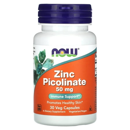 NOW Foods Zinc Picolinate, 50 mg, 30 Veg Capsules