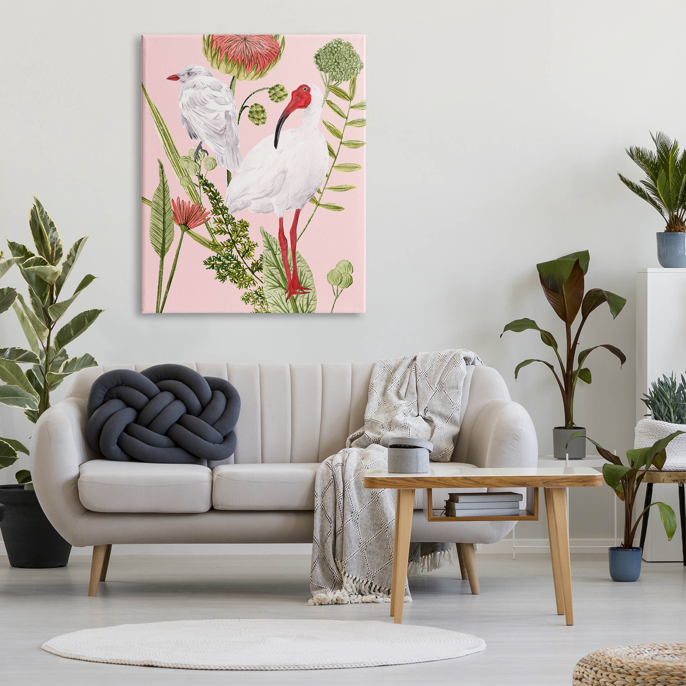 Stupell Industries White Ibis Floral Arrangement Graphic Art Gallery Wrapped Canvas Print Wall Art, Design by Melissa Wang