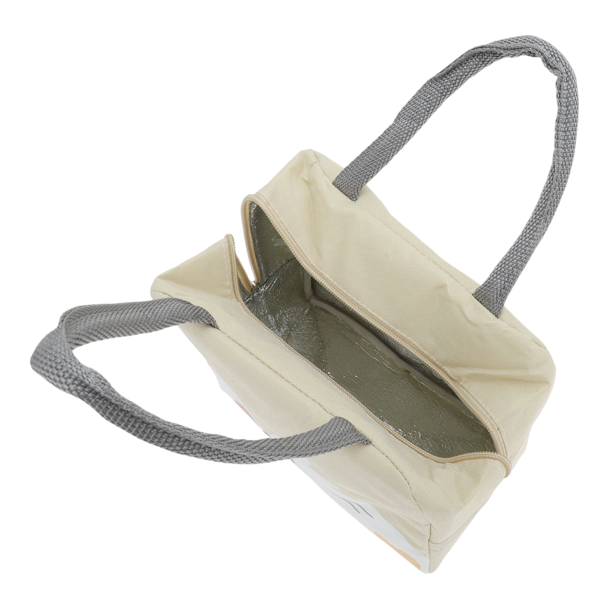 Unique Bargains Reusable Insulated Lunch Box Tote for Work and Travel Beige 236 oz