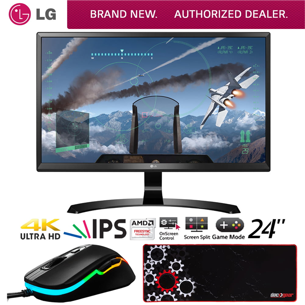 LG 24UD58-B 24" 4K UHD IPS Led Monitor 3840 x 16:9 with Deco Gear Wired Gaming Mouse and Deco Gear Large Extended Pro Gaming Mouse Pad - Walmart.com