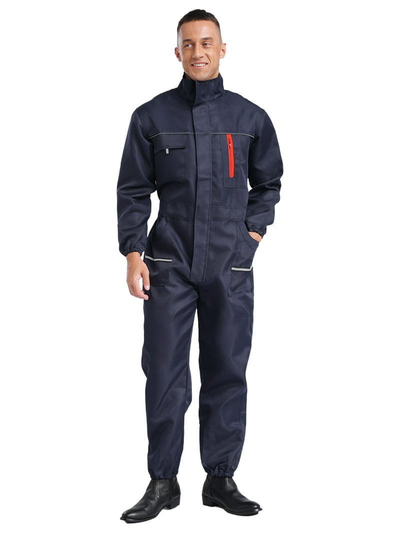 Zaldita Men's Zipper Mechanics Work Overalls Long Sleeve