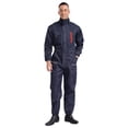 thumbnail image 4 of HULIJA Mens Reflective Stripes Coveralls Long Sleeve Zip Up Jumpsuits Work Overalls with Pockets Navy Blue 170/L, 4 of 7