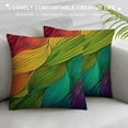 thumbnail image 3 of Creowell  Abstract Throw Pillow Cushion Cover, Ocean Inspired Artwork Waves Curly Psychedelic Entrancing Colorful Ripple Water, Decorative Square Accent Pillow Case, 3 of 5