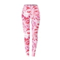 thumbnail image 3 of Womens Workout Leggings Valentine Heart Print Elastic High Waisted Yoga Trousers Velvet Cozy Soft Casual Tights Tummy Control Hiking Pants W L, 3 of 3