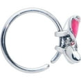 thumbnail image 2 of Body Candy Womens 20G 316L Stainless Steel Nose Ring Chunky Butterfly Pink Mens Nose Hoop Ring Circular Nose Ring 5/16”, 2 of 5