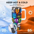 thumbnail image 5 of Geometry Dash 40 Oz Tumbler with Handle And Straw, Stainless Steel Double Wall Vacuum Insulated Coffee Cup Travel Mug for Gym, Outdoors, Commute, Work, 5 of 8