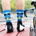 thumbnail image 4 of Joernso 1 Pair Trendy Cycling Socks Coconut Tree Pattern Moisture Absorption Universal Unisex Bicycle Socks for Riding, 4 of 8