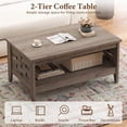 thumbnail image 6 of 2-Tier Farmhouse Coffee Table with Open Shelf, Rectangular Center Table for Living Room, Oak, 6 of 9