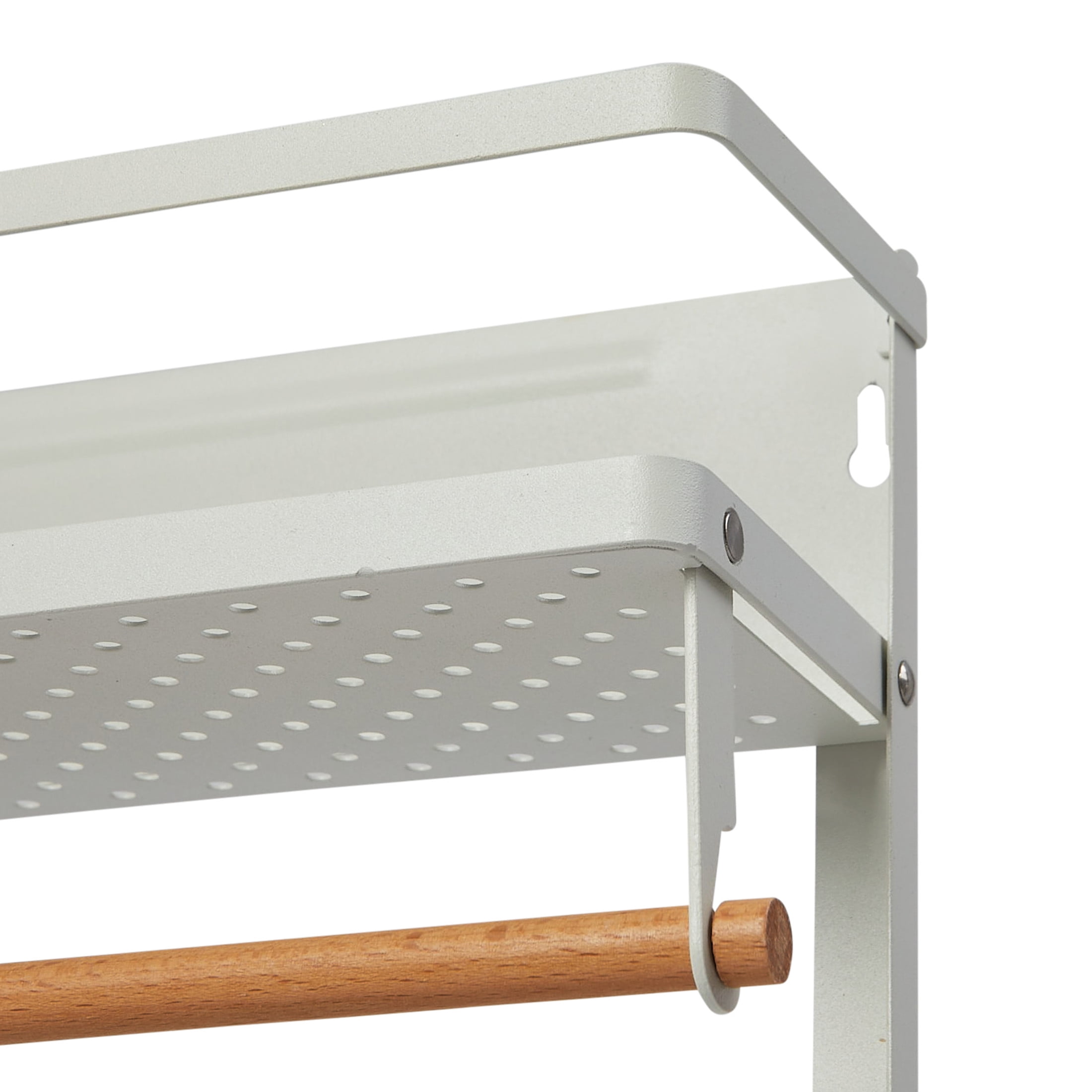 Household Essentials Metal Magnetic Organizer with Paper Towel Holder, White