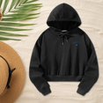 thumbnail image 1 of Sudadera recortada para mujer, ropa deportiva, sudadera con capucha suave para otoño e invierno, sudaderas con capucha para deportes, desplazamientos, XL, 1 of 8