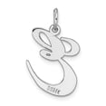 thumbnail image 4 of FJC Finejewelers 14 kt White Gold Large Fancy Script Letter E Initial Charm, 4 of 6