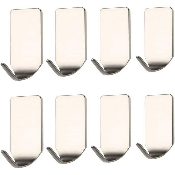 Ganchos adhesivos elegantes, perchas de pared de grado industrial, fácil instalación para cualquier superficie lisa, ayuda de almacenamiento en el dormitorio, el baño, el inodoro, la cocina, la