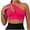 Hot Pink, variant on purcolt Womens One Shoulder Sports Bras Left Strap Wireless No Underwire Comfort Breathable Workout Sports Yoga Bras