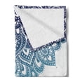 thumbnail image 2 of Flora Soft Flannel Fleece Throw Blanket, South Mandala Design Vibrant Color Ornamental Illustration, Cozy Plush for Indoor and Outdoor Use, 50" x 60", Pale Blue Dark Blue, by Ambesonne, 2 of 5