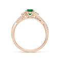 thumbnail image 2 of ANGARA Natural Nature Inspired Emerald & Diamond Twisted Vine Engagement Ring in 14K Rose Gold for Women (Size-5mm) | May Birthstone, Anniversary, Jewelry Gift for Women | Natural Emerald Ring, 2 of 9