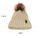thumbnail image 5 of Winter Beanie Hat for Women with Pompom Warm Fleece Lined, Women Warm Chunky Soft Knit Skull Cap for Skiing, Christmas Gifts for Her, Beige, 5 of 11