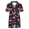 thumbnail image 5 of Goodtrade8 Casual PJS for Women 2 Pieces Shorts & Tops Homewear Button up Short Sleeve Loungewear Homewear Pockets Summer Heart Print Womens Pajamas Set Holiday, 5 of 8